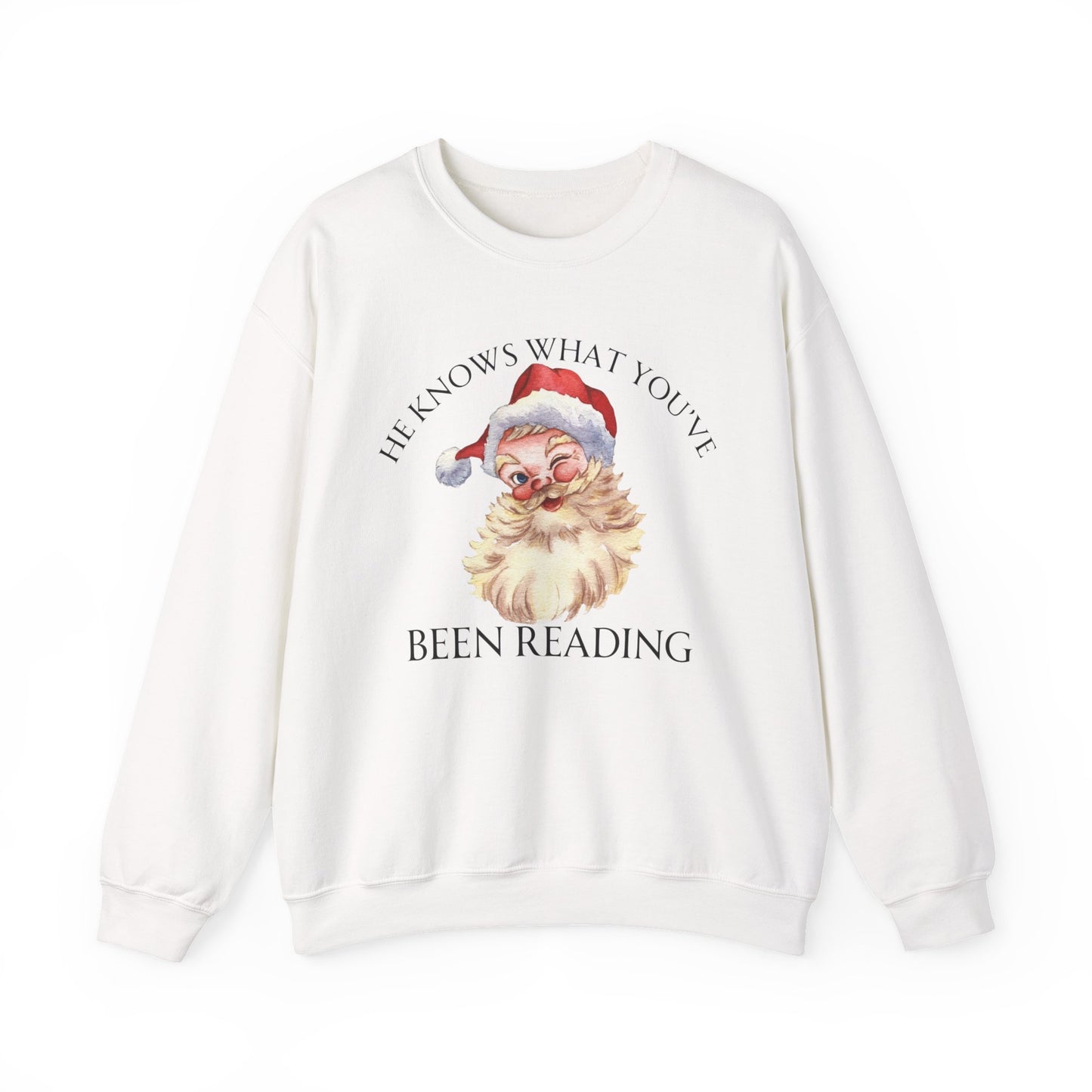 He Knows What You've Been Reading Christmas Sweatshirt