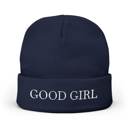 Good Girl Embroidered Knit Beanie