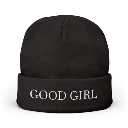 Good Girl Embroidered Knit Beanie