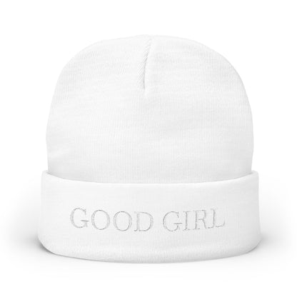 Good Girl Embroidered Knit Beanie