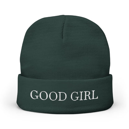Good Girl Embroidered Knit Beanie