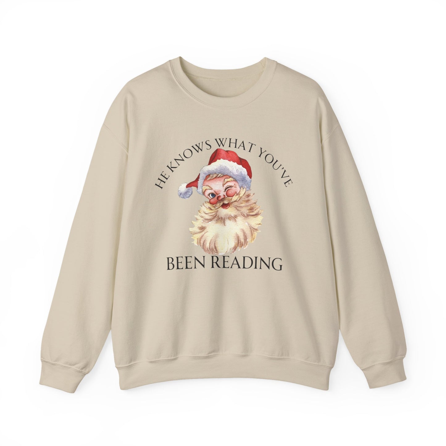 He Knows What You've Been Reading Christmas Sweatshirt